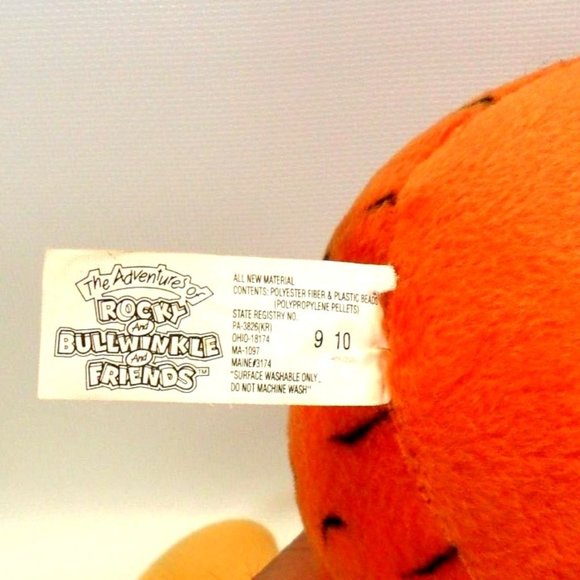 Y2K STUFFINS 9" Rocky and Bullwinkle 9" BULLWINKLE J. MOOSE Plush Wossamotta U. - Picture 2 of 8